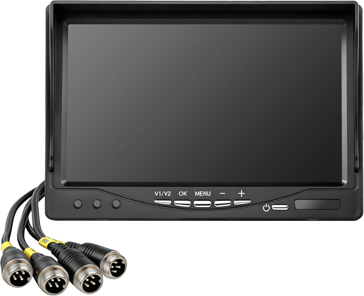 WOOCARTY 7-inch Single Monitor with Four Camera Interfaces, Compatible with Model Y2 Backup Camera System. Please consult the seller to confirm compatibility before purchase. (Model: Y2M)