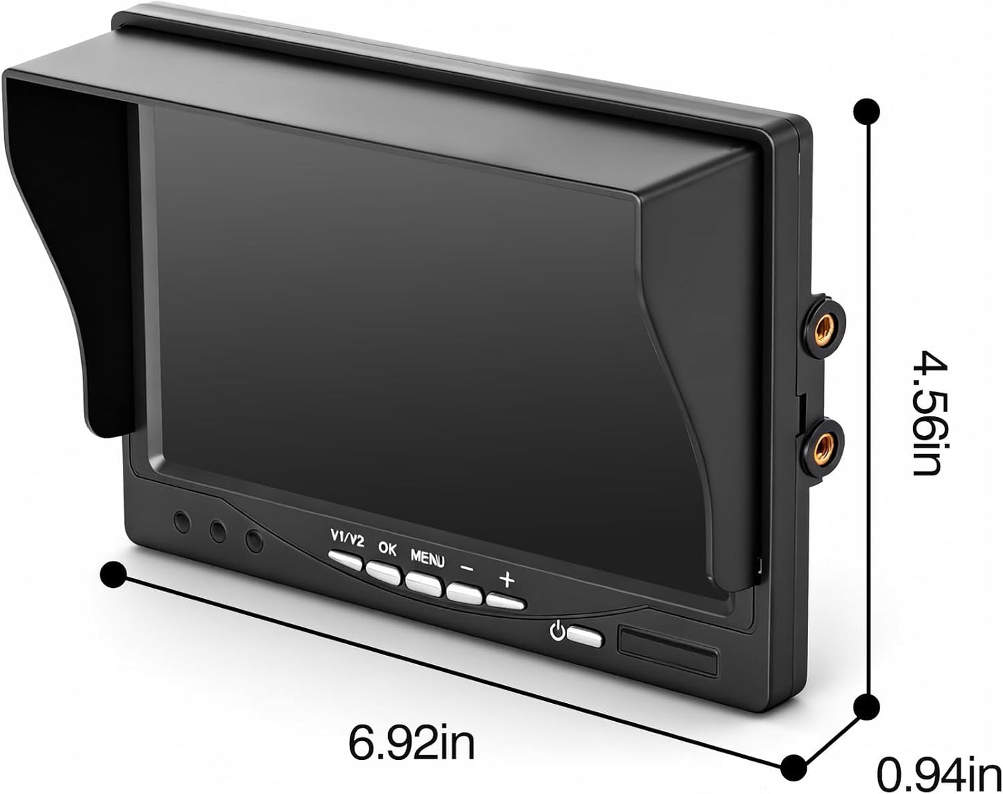WOOCARTY 7-inch Single Monitor with Dual Camera Interfaces. Compatible with Y1 and Y6 Wired Camera Systems. Please consult the seller to confirm compatibility before purchase. (Model: Y1M)