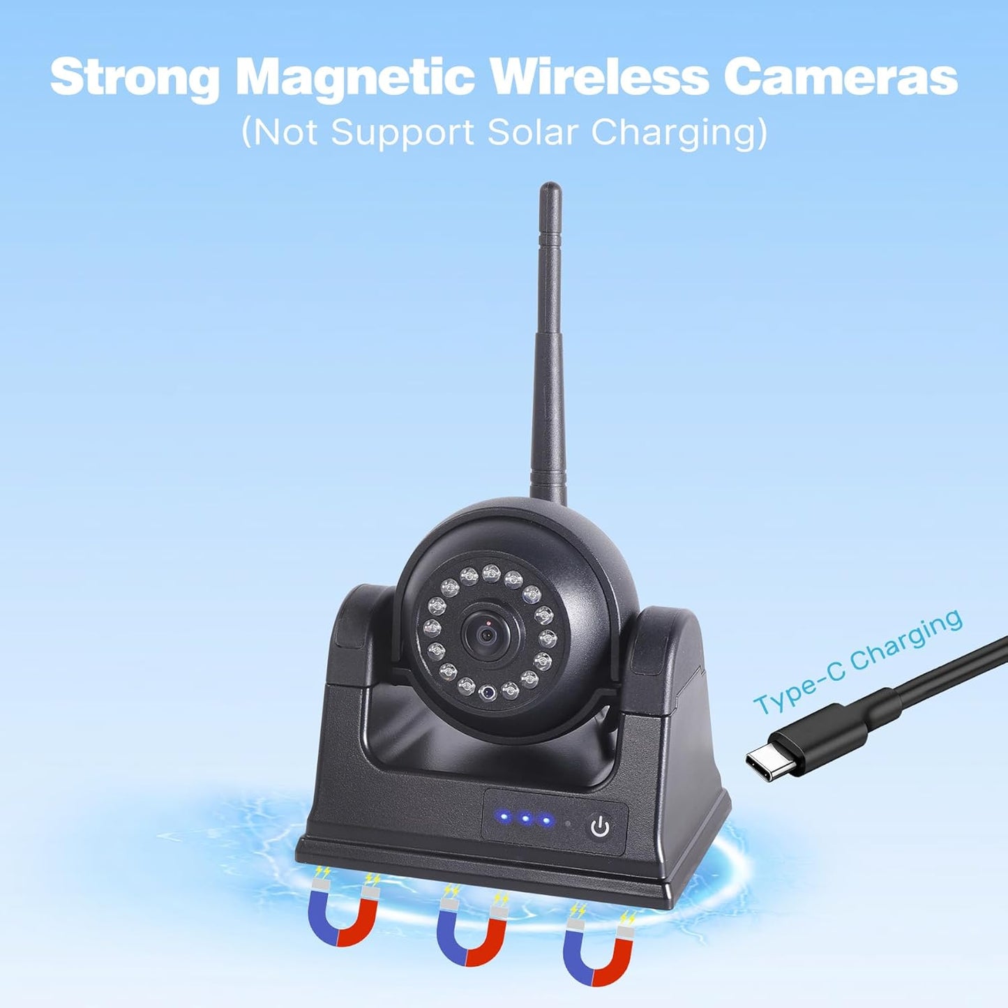 WOOCARTY Single Wireless Magnetic Side View Camera for RV Truck Trailer Camper, Compatible with Model SR2 / SR4 / WS703 / WS704 / WS103 / WS104 (WS104S)