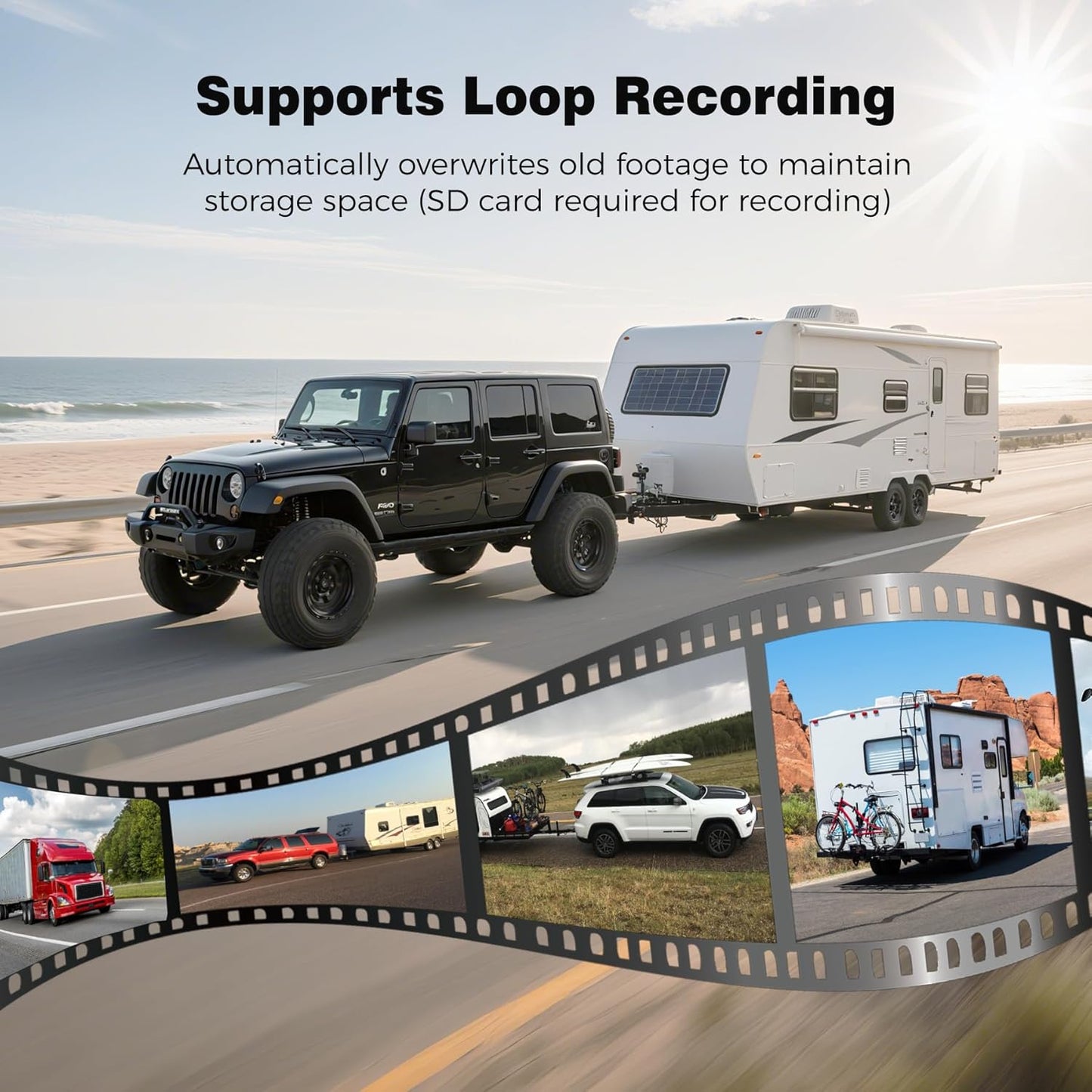 WOOCARTY 10.1" Wireless RV Backup Camera System, 2 Rear Cameras & 2 Side Cameras for Reversing/Monitoring Trailer Truck Pickup Camper, 1080P DVR Monitor, IP69K Waterproof IR Night Vision Camera, WN4